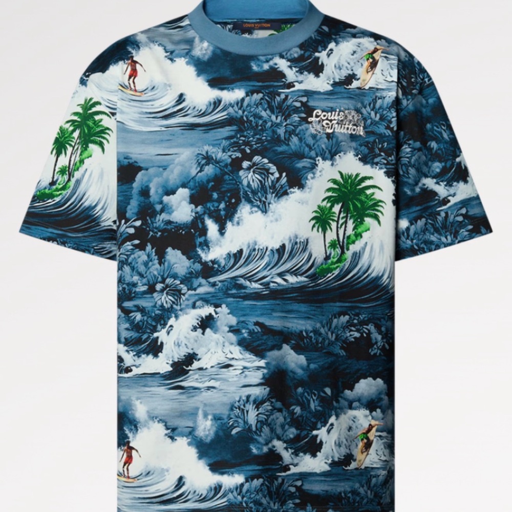 New Louis Vuitton Summer Surf Print Short Sleeve T-shirt Sz XL